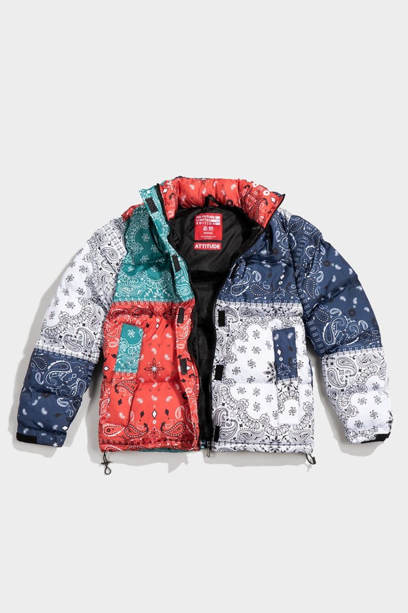 Paisley Block Herren Puffer Jacket NF0502KS - StreetwearSociety - Inspired by the Streets, Driven by Culture